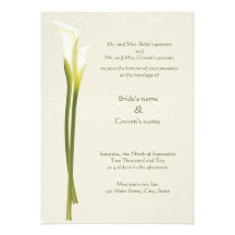 White Calla Lily Wedding Invitation
