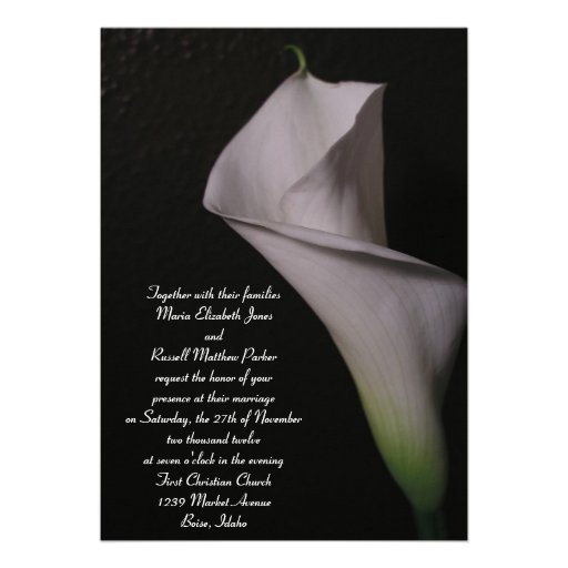 White Calla Lily Wedding Invitations