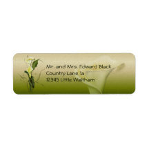 White Calla Wedding Custom Return Address Labels