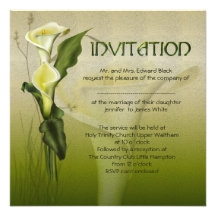 White Calla Wedding Invitations