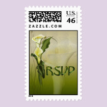 White Calla Wedding RSVP stamps