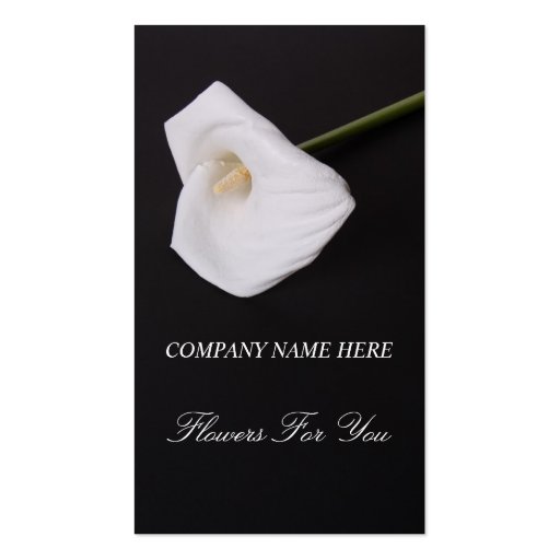 White callalilly Flowers For You Business card (front side)