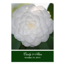 White Camellia Wedding Invitations