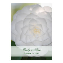 White Camellia Wedding Invitations 5x7