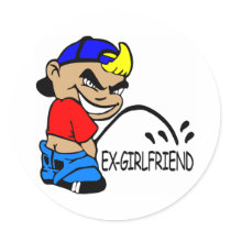 White Cartoon Boy P Ex Girlfriend stickers by WhiteTiger_LLC White Cartoon Boy P Ex Girlfriend stickers