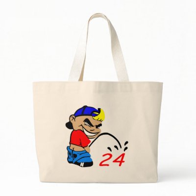 White Cartoon Boy Piss 24 Bag by WhiteTiger_LLC