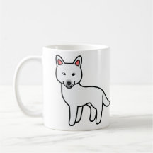 White Cartoon Siberian Husky Coffee Mugs