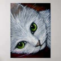 WHITE CAT 8" X 11" Poster
