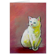 White cat card