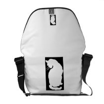 White Cat Art Nouveau Messenger Bag
