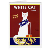 White Cat Brand Whole Milk Greeting Card
