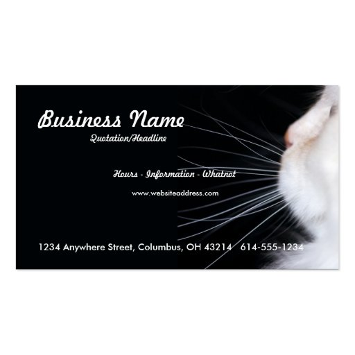 White Cat Business Card (front side)