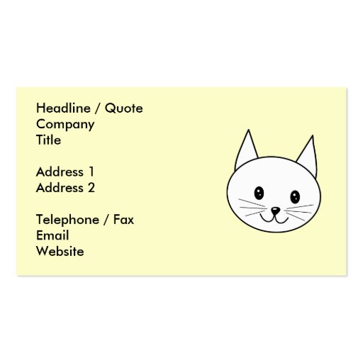 White Cat Business Cards (back side)