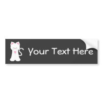 White Cat (customizable) Bumper Stickers