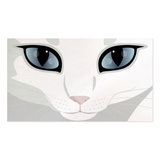 White Cat Face with Eye Color of Your Choice Business Card Templates