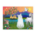 White Cat - Fantasy Land postcards by catartgifts White Cat - Fantasy Land postcards