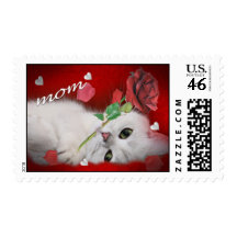White cat For MOM Postage