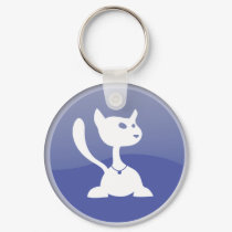 White Cat Keychain