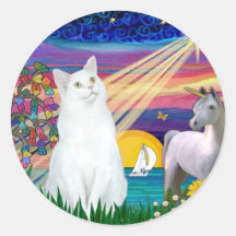 White Cat - Magical Night Stickers