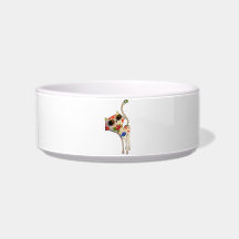 White Cat of The Dead Pet Food Bowls