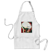 White Cat on a Cushion Apron