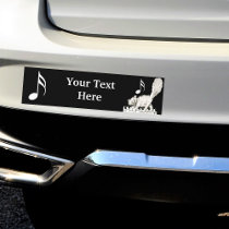 White Cat on Piano Keys bumper stickers