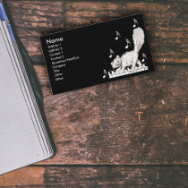 White Cat on Piano Keys business cards