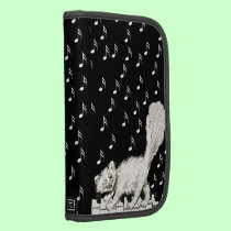 White Cat On Piano Keys Music Notes planners