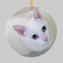 White Cat Ornament ornaments