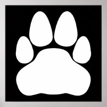 White Cat Paw Print Shape