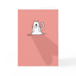White Cat, Pink Valentine Heart Card