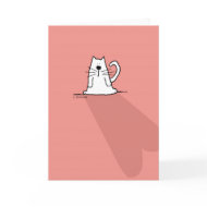 White Cat, Pink Valentine Heart card