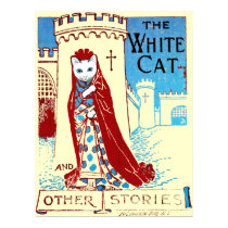 White Cat Print by Jaenne White Cat Print