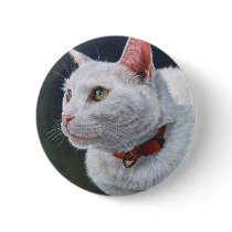 White Cat Shiro Painting Art by ArtByAkiko Pins