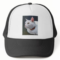 White Cat Shiro Painting Art by ArtByAkiko Hats