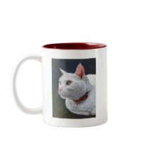 White Cat Shiro Painting Art by ArtByAkiko Mugs