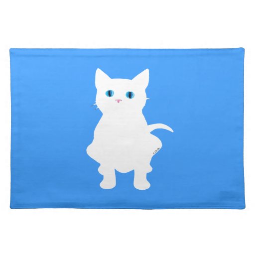 White cat silhouette place mat
