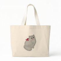 White Cat with Red Ribbon bags
