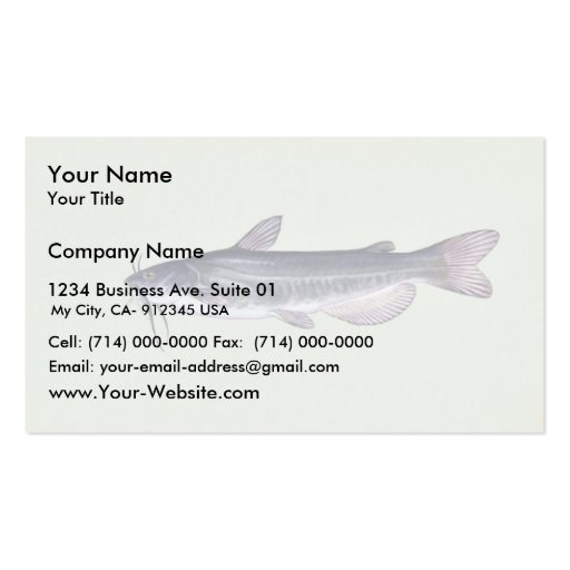 White catfish business card template (front side)