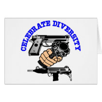 White Celebrate Diversity Guns cards