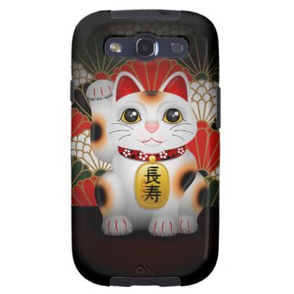 White Ceramic Maneki Neko Galaxy SIII Cases