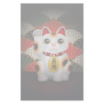 White Ceramic Maneki Neko Customized Stationery