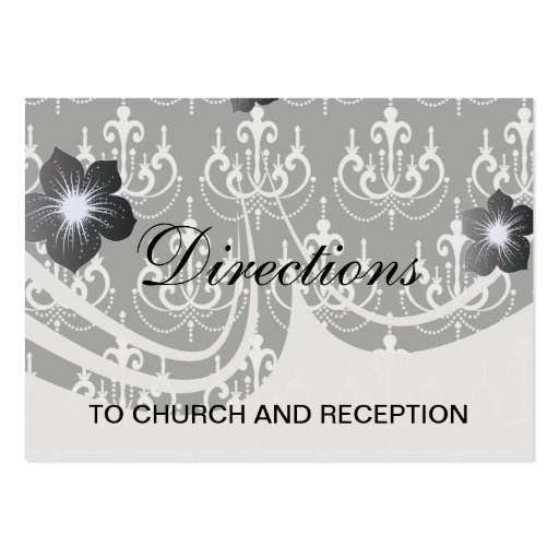 white chadelier on black modern damask design business card templates
