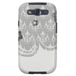 white chadelier on black modern damask design samsung galaxy s3 case