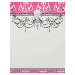 white chandelier chic pink damask flyers