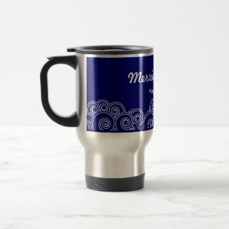 White Charming Swirls Travel Mug mug