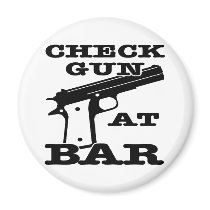 White Check Gun Bar magnets