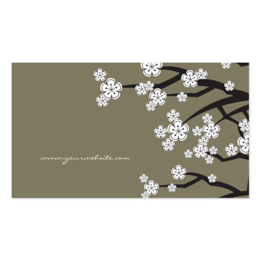White Cherry Blossoms Sakura Spring Flowers Branch Business Cards (back side)