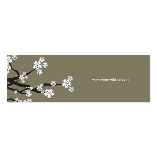 White Cherry Blossoms Sakura Spring Flowers Branch Business Card Template (back side)