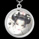 White Cherry Geisha Pendant necklaces